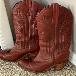 Frye red cowboy boots